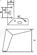 Plano Técnico Pie roca